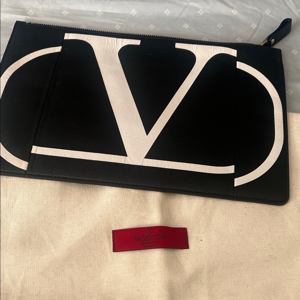 Valentino Monochrome Logo Pouch